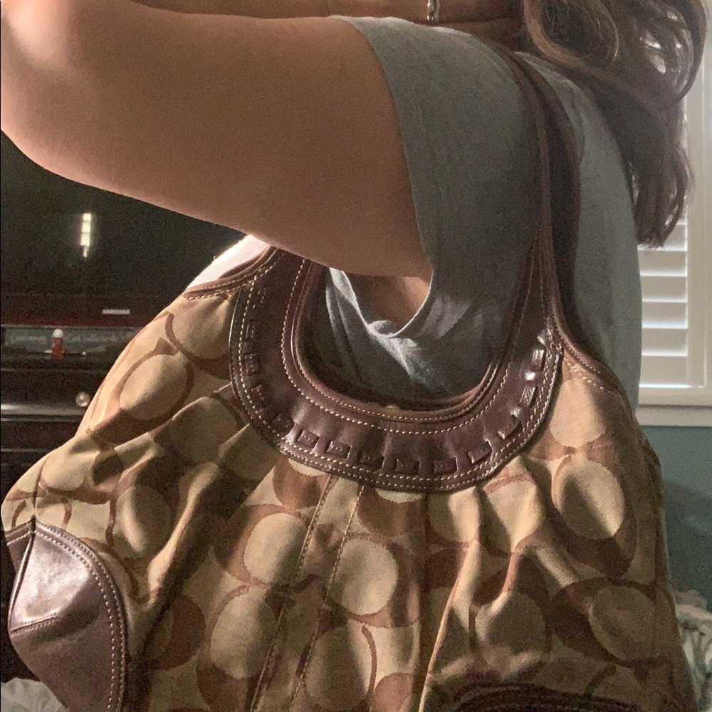 Tan/brown coach purse